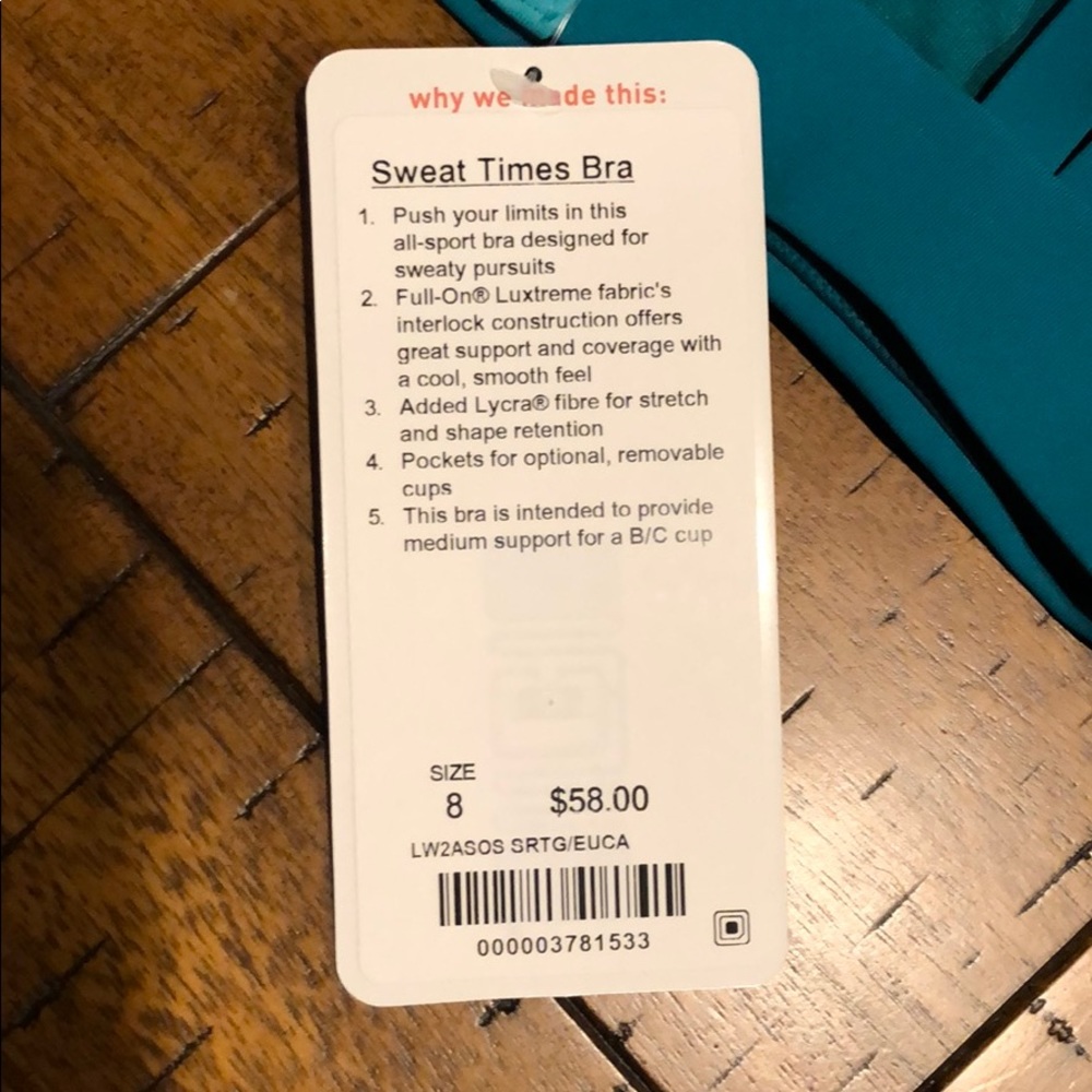 Lululemon Sweat Times Bra - Picture 4 of 5